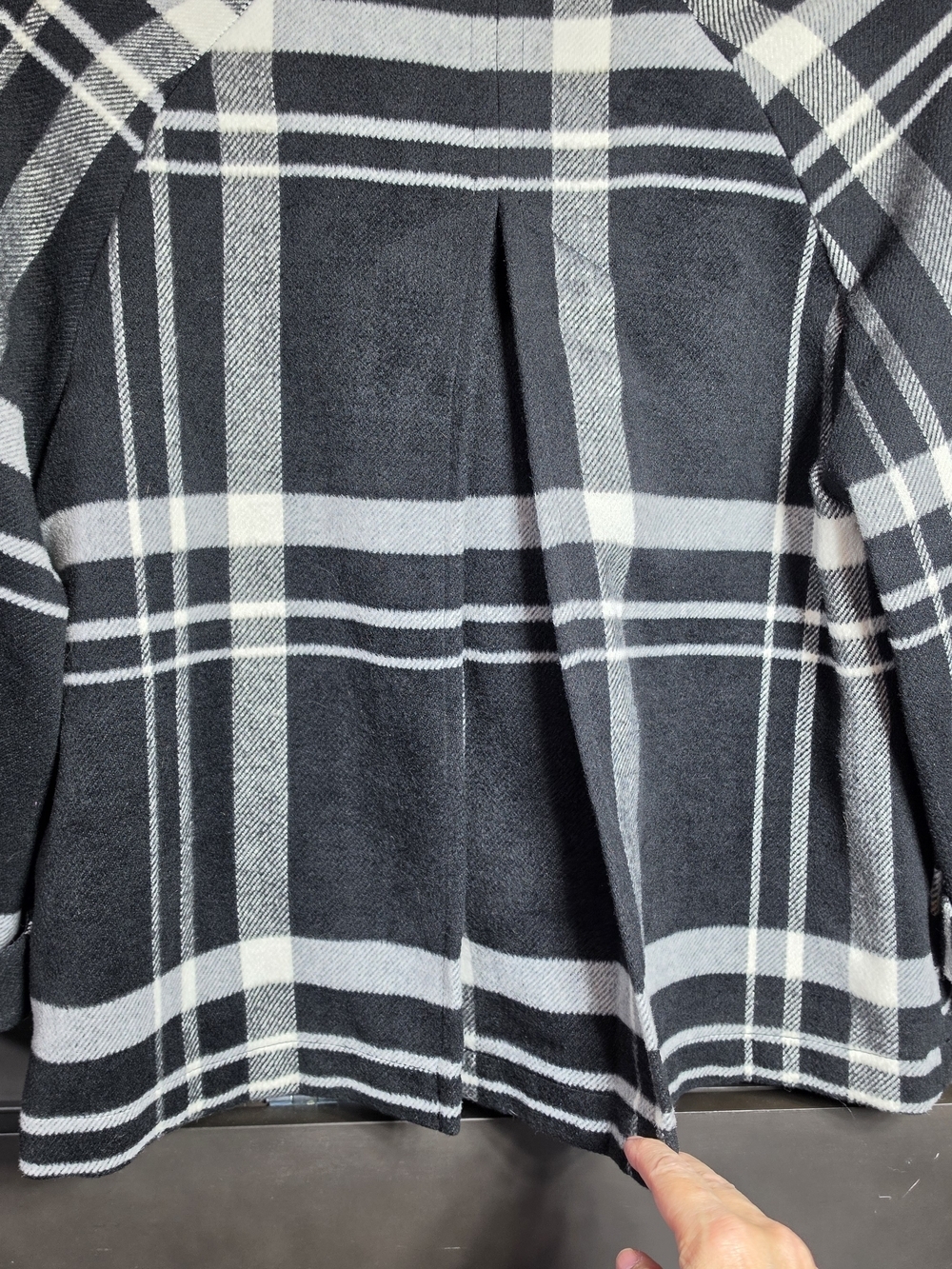 Ambition Black and White Plaid Pea Coat Womens L. A line. Swing - Picture 5 of 13